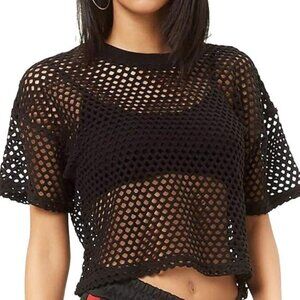 Black mesh short sleeve shirt, fits like size S
